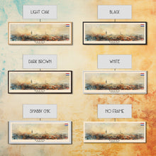 Load image into Gallery viewer, Breda Netherlands Panoramic Travel Poster, Framed Canvas Print or Metal Wall Art, Travel Art, Home Decor, Panoramic Painting, Midcentury Art
