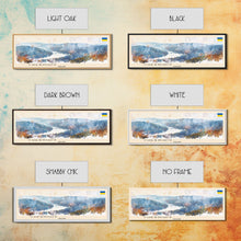 Cargar imagen en el visor de la galería, Chernihiv Ukraine Panoramic Travel Poster, Framed Canvas Print or Metal Wall Art, Travel Art, Home Decor, Panoramic Painting, Midcentury Art
