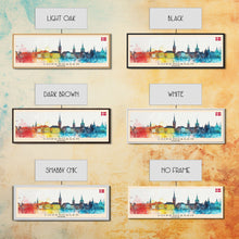 Load image into Gallery viewer, Copenhagen Denmark Travel Print Wall Art, Panoramic City Art, Travel Art, Wall Decor, Vacation Gift, Framed Canvas Print Or Metal Art
