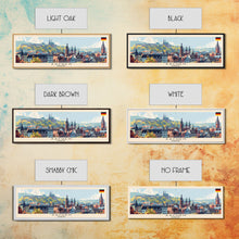 Carregar imagem no visualizador da galeria, Aachen Germany  Panoramic Travel Poster, Framed Canvas Print or Metal Wall Art, Travel Art, Home Decor, Panoramic Painting, Midcentury Art
