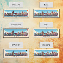 Carregar imagem no visualizador da galeria, Antwerp Belgium Wall Art, Panoramic Travel Poster, Panoramic Framed Canvas Print, City Wall Art, Wall Hanging Home Decor, Travel Art
