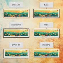 Load image into Gallery viewer, Barcelona Spain Travel Print Wall Art, Panoramic City Art, Travel Art, Wall Decor, Vacation Gift, Framed Canvas Print Or Metal Art
