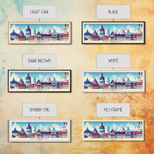 Carregar imagem no visualizador da galeria, Bucharest Romania Wall Art, Panoramic Travel Poster, Panoramic Framed Canvas Print, City Wall Art, Wall Hanging Home Decor, Travel Art
