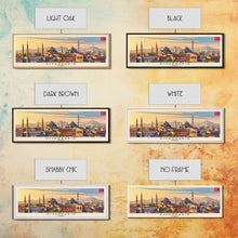 Load image into Gallery viewer, Diyarbakr Turkey Panoramic Travel Poster, Framed Canvas Print or Metal Wall Art, Travel Art, Home Decor, Panoramic Painting, Midcentury Art
