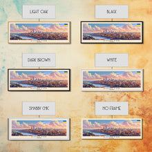 Load image into Gallery viewer, Donetsk Ukraine Panoramic Travel Poster, Framed Canvas Print or Metal Wall Art, Travel Art, Home Decor, Panoramic Painting, Midcentury Art
