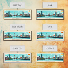 Load image into Gallery viewer, Dusseldorf Germany Travel Art, City Art, Framed Canvas Print or Metal Wall Art, Europe Travel Poster, Panoramic Wall Art, Extra Wide Wall Art
