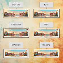 Carregar imagem no visualizador da galeria, Gelsenkirchen Germany Panoramic Travel Poster, Framed Canvas Print or Metal Wall Art, Travel Art, Home Decor, Panoramic Painting, Midcentury Art
