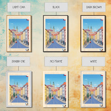 Cargar imagen en el visor de la galería, České Budějovice Czech Republic Travel Poster Framed Canvas Print, Midcentury Modern Art, Pop Art Decor, Living Room Wall Art
