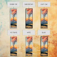 Load image into Gallery viewer, Colorful Volcano Eruption Printed on Framed Canvas, Vertical Landscape Art Print, Mountain Wall Art, 3D Canvas Art, Vertical Office Art
