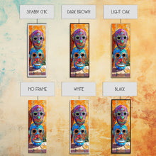 Load image into Gallery viewer, Colorful Tribal Art Painting Framed on Canvas, Spanish Style Canvas Painting, Vertical Framed Art for Living Room, Modern Canvas Art
