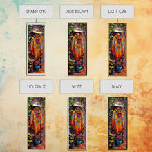 Carregar imagem no visualizador da galeria, Abstract Southwest Mexican Inspired Framed Oversized Vertical Art Print, Jalisco Style Canvas Painting Framed, Colorful Rustic Spanish Art
