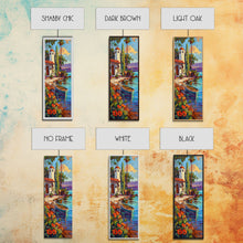 Carregar imagem no visualizador da galeria, Framed Mediterranean Coast Canvas Painting, Framed Wall Art for Living Room, Contemporary Botanical Art, Tropical Canvas Wall Art Print
