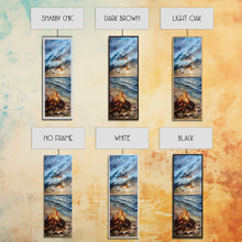 Load image into Gallery viewer, Coastal Watercolor Inspired Canvas Art Printed and Framed, Ocean Wave Beach Wall Art Print, Vertical Wall Art, Framed Bedroom Wall Art
