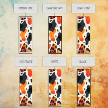 Carregar imagem no visualizador da galeria, Abstract Boho Leopard Print Pattern - Framed Canvas Print, Midcentury Modern Skinny Art, Tall Wall Art for Living Room or Bedroom Decor
