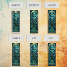 Carregar imagem no visualizador da galeria, Art Deco Stained Glass Print, Framed Canvas, Wood Frame Wall Art, Retro Style Decor, Roaring 20s Inspired Wall Art
