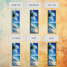 Load image into Gallery viewer, Crystal Clear Waters And Palm Trees On A Sandy Beach Skinny Art Framed Canvas Print For Bedroom Or Guest Room Decor
