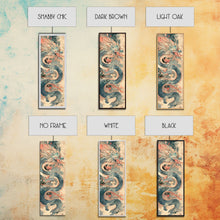 Load image into Gallery viewer, Mythical Japanese Dragon in Swirling Clouds – Skinny Art on Framed Canvas Print
