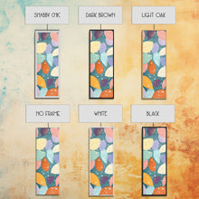 Cargar imagen en el visor de la galería, Floating Leaves in Soft Pastel Colors, Skinny Tall Art with Japanese Influence, Framed Canvas Print in Ukiyo-e Style
