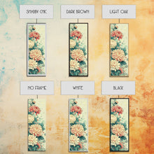 Cargar imagen en el visor de la galería, Chrysanthemums in Traditional Japanese Art, Ukiyo-e Style Framed Canvas Print Perfect for Tall and Skinny Spaces
