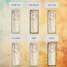 Cargar imagen en el visor de la galería, Cherry Blossoms, Full Bloom, Japanese Art, Skinny Art, Tall Art, Framed Canvas Print, Ukiyo-e Style
