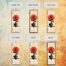 Carregar imagem no visualizador da galeria, Canvas Print Bonsai Tree Silhouette Against Red Sun, Minimalistic Japanese Style Art For Modern Home, Wall Decoration
