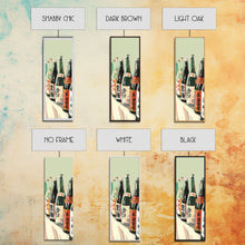 Carregar imagem no visualizador da galeria, Array Of Japanese Sake Bottles With Minimalistic Labels Arranged Simple Composition Captured Tall Framed Canvas Print Bar Decor
