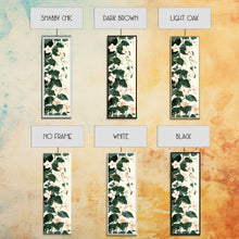 Load image into Gallery viewer, Creamy White Blossoms with Deep Green Leaves Overlapping on a Soft Background Ukiyo-e Art Japanese Framed Canvas Print Skinny Tall Art
