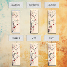 Cargar imagen en el visor de la galería, Minimalist Japanese Tree Branch With Red Berries, Ukiyo-e Woodblock Style Canvas, Framed Canvas Print, Japanese Tall Skinny Wall Art, Ready To Hang
