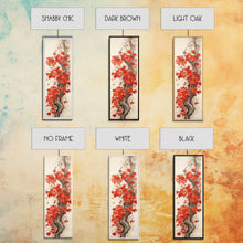 Load image into Gallery viewer, Striking Red Leaves And Berries On A Gnarled Tree, Tall Skinny Canvas Print For Feng Shui-Inspired Wall Art, Japanese Style Art
