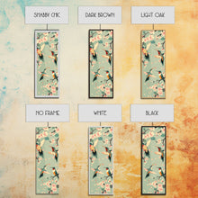 Load image into Gallery viewer, Hummingbirds And Cherry Blossoms In Japanese Style Canvas, Ukiyo-e Inspired Woodblock Art, Framed Canvas Print, Japanese Tall Skinny Wall Art, Ready To Hang
