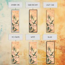 Load image into Gallery viewer, Delicate Lily Flowers Blooming In Japanese Style Ukiyo-e Art Framed Canvas Print Skinny Art Tall Art
