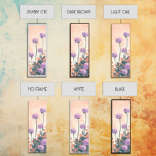 Carregar imagem no visualizador da galeria, Beautiful Purple Flowers Standing Tall In Japanese Style Ukiyo-e Art Framed Canvas Print Skinny Art Tall Art
