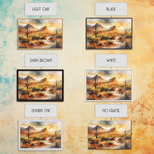 Carregar imagem no visualizador da galeria, Extra Large Wall Art, Desert Landscape Painting Framed Canvas Print, Metal Art, Wood Framed Original Art, Living Room Decor, Landscape Art
