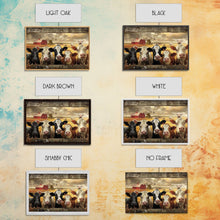 Load image into Gallery viewer, Cows and Sheep on the Farm | Framed Wall Art | Kitchen Decor | Minimalist Living Room Art | Country Art | Farmhouse Above Sofa Wall Art
