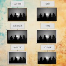 Load image into Gallery viewer, Cowboy Prints Framed Wall Art, Western Decor, Black and White Photography, Western Decor, Wild West Art, Cowboy Art, Wild West Art Print
