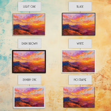 Carregar imagem no visualizador da galeria, Arizona Desert Sunset Art Print - Framed Canvas Metal or Oil Painting - Southwestern Decor
