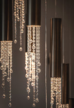 Load image into Gallery viewer, Hanging crystal light fixture for lobby, staircase, loft, stairwell
