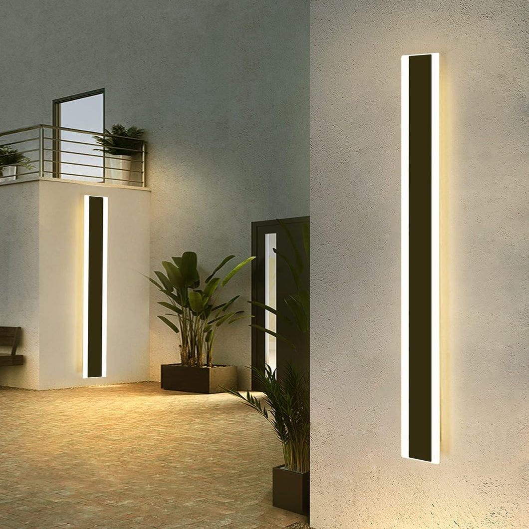 Daoseolo Outdoor Wall Sconces 47Inch, Modern Wall Lamp with Warm Lights, Frosted Acrylic Panel with Light Transmittance Greater Than 95%, IP65 Waterproof Minimalist Porch Wall Fixture for Garage
