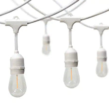 Load image into Gallery viewer, 48FT Outdoor LED String Lights Plug-In - 24 Shatter Resistant and Waterproof Bulbs - Commercial Grade - UL Listed Heavy Duty Wire
