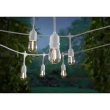 Load image into Gallery viewer, 48FT Outdoor LED String Lights Plug-In - 24 Shatter Resistant and Waterproof Bulbs - Commercial Grade - UL Listed Heavy Duty Wire
