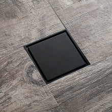 Load image into Gallery viewer, Matte Black brass floor drain 4x4inch
