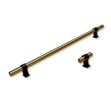 Carregar imagem no visualizador da galeria, Brushed Bronze &quot;Bond&quot; T-Bar Dual Finish Knob and Pulls
