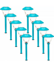 Load image into Gallery viewer, 10 Pack Solar Pathway LED Lights Outdoor-Stainless Steel ( Turquoise )
