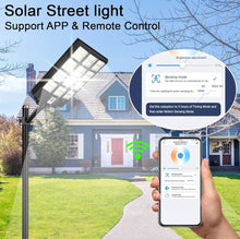 Carregar imagem no visualizador da galeria, 2000W Solar Street Light Outdoor, 250000LM 6500K with Mobile App Remote Control Dusk to Dawn LED Motion Sensor
