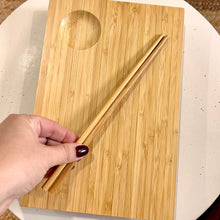 Load image into Gallery viewer, Bamboo Sushi Serving Plate &amp; Chopsticks
