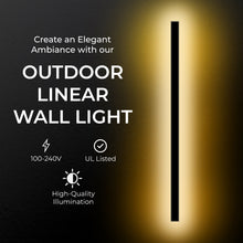 Carregar imagem no visualizador da galeria, Svelte Outdoor Linear Wall Lamp IP65
