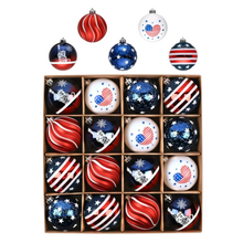 Carregar imagem no visualizador da galeria, Independence Day Bauble Ornaments, 16 Piece Patriotic Tree Decor
