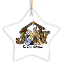 Carregar imagem no visualizador da galeria, Joy to the World Religious Nativity Christmas Ornament, Birth of Jesus Holiday Decoration
