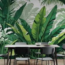 Cargar imagen en el visor de la galería, Rainforest Jungle Wallpaper. Banana Leaf Wall Mural. #6788
