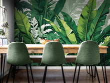 Cargar imagen en el visor de la galería, Rainforest Jungle Wallpaper. Banana Leaf Wall Mural. #6788
